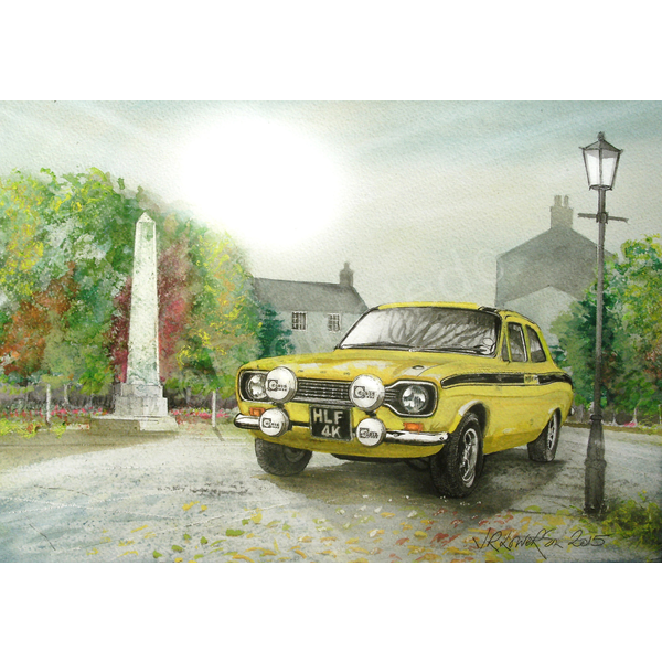 Ford Escort Mexico MK1 1970's Classic British metal Wall Art