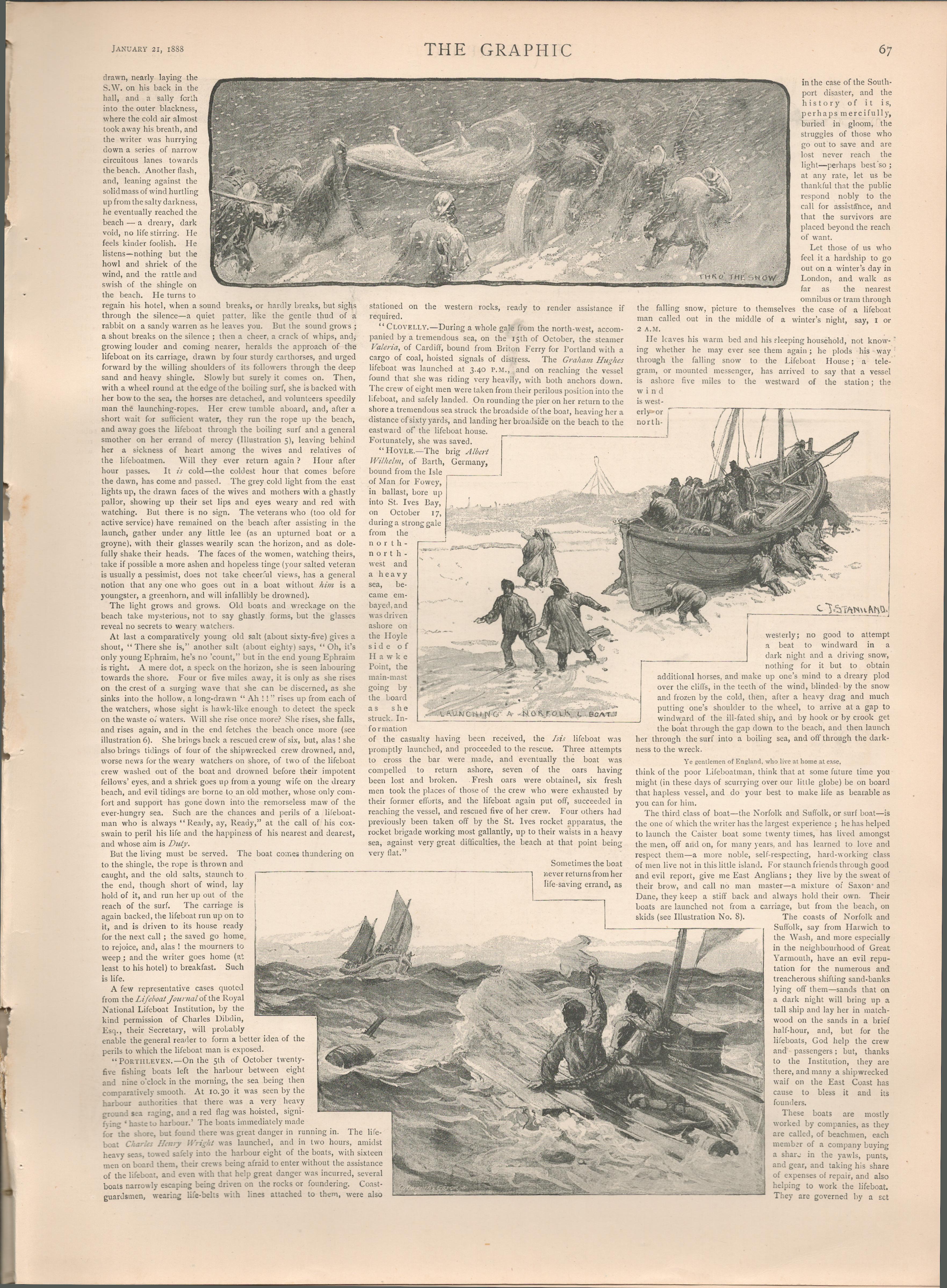 RNLI 4-Page Victorian 1888 Antique Supplement - Image 3 of 4