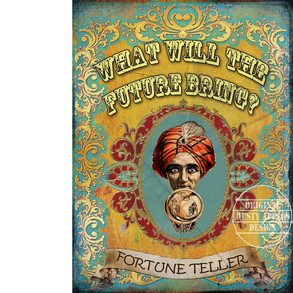 Reproduction Fairground Rides & Stalls Metal Sign ""Fortune Teller" "Vintage Reproduction Designed