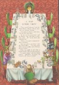 Double Sided Guinness Page 1952 Alice ""Mad Hatters Lunch Party" "A Genuine Double Sided Lithographe