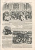 Billingsgate Fish Market Antique Victorian 1849 Newspaper