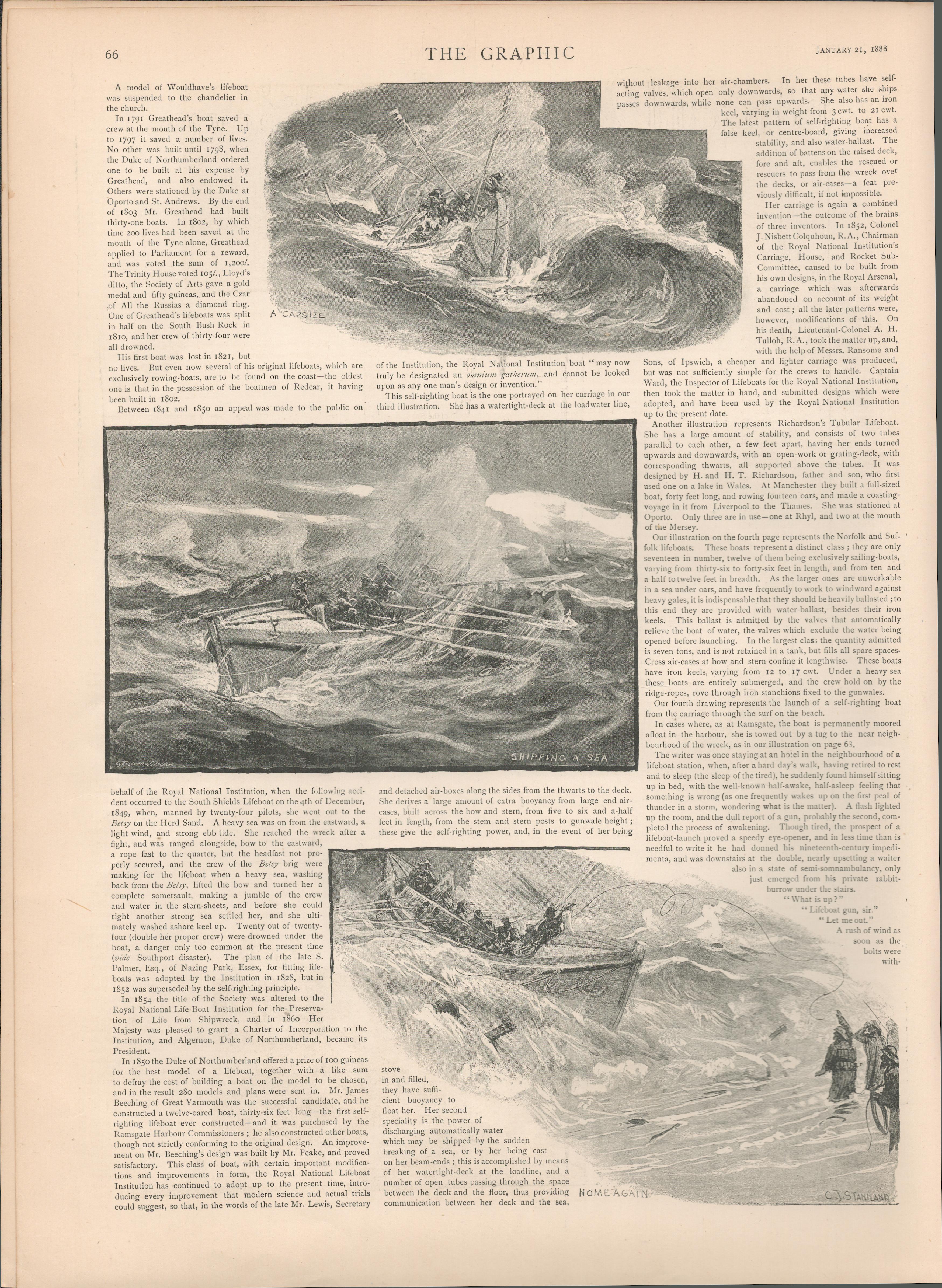 RNLI 4-Page Victorian 1888 Antique Supplement - Image 2 of 4