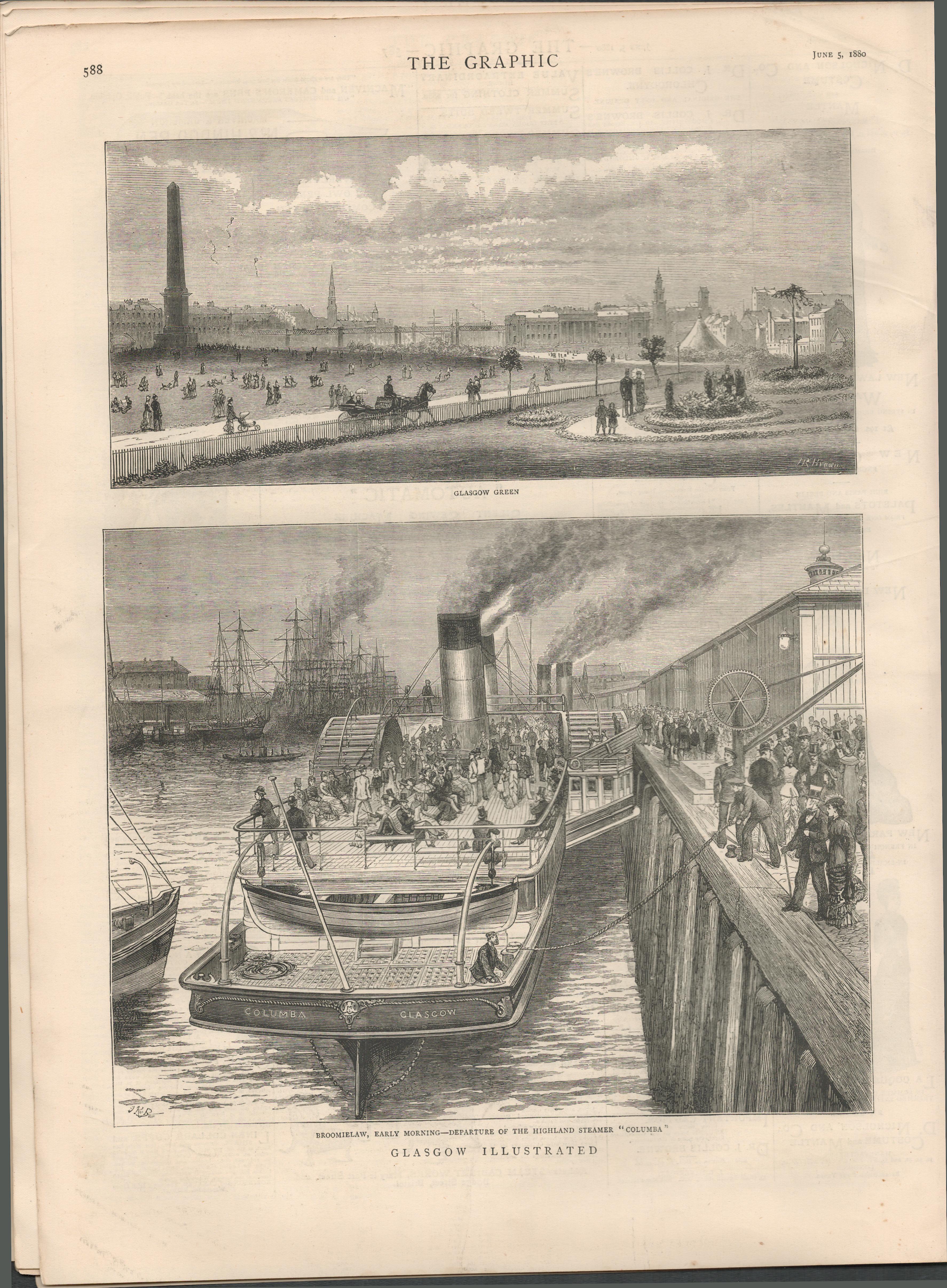 Glasgow City Scotland 1880 Antique Supplement Newspaper. - Image 8 of 8