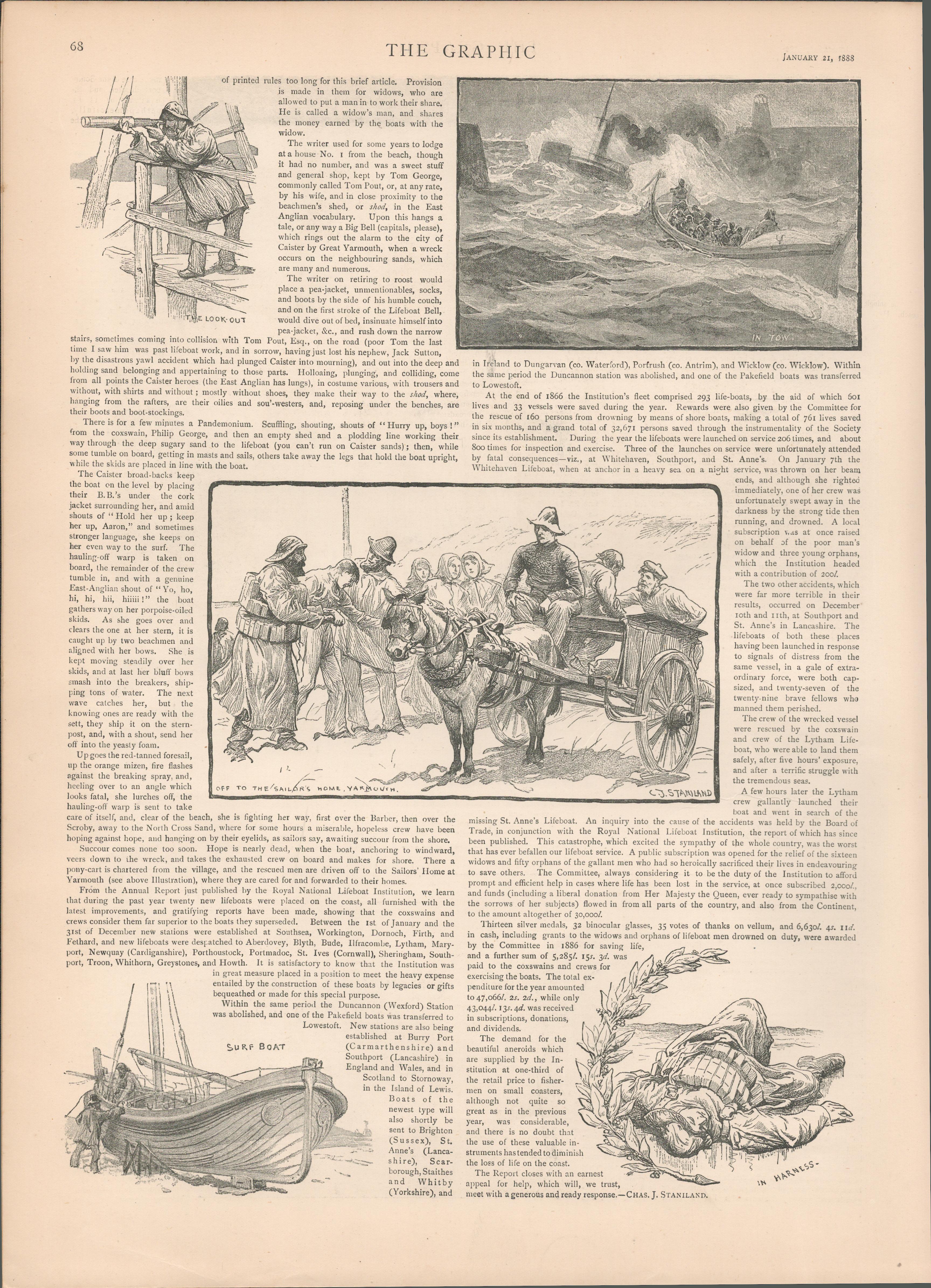RNLI 4-Page Victorian 1888 Antique Supplement - Image 4 of 4