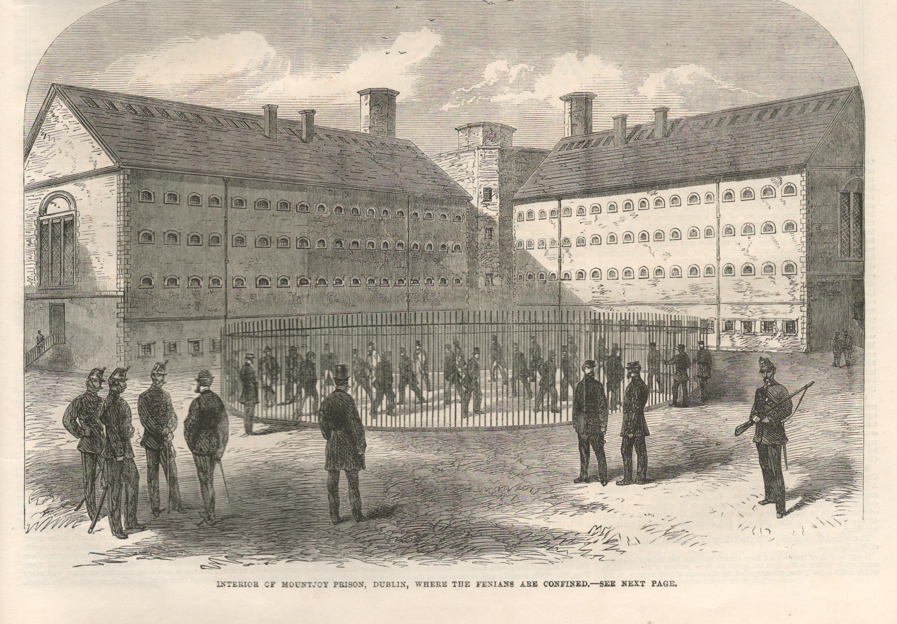 1866 Fenian Uprising Mountjoy Prison Dublin where the Fenians are Confined. - Image 2 of 3