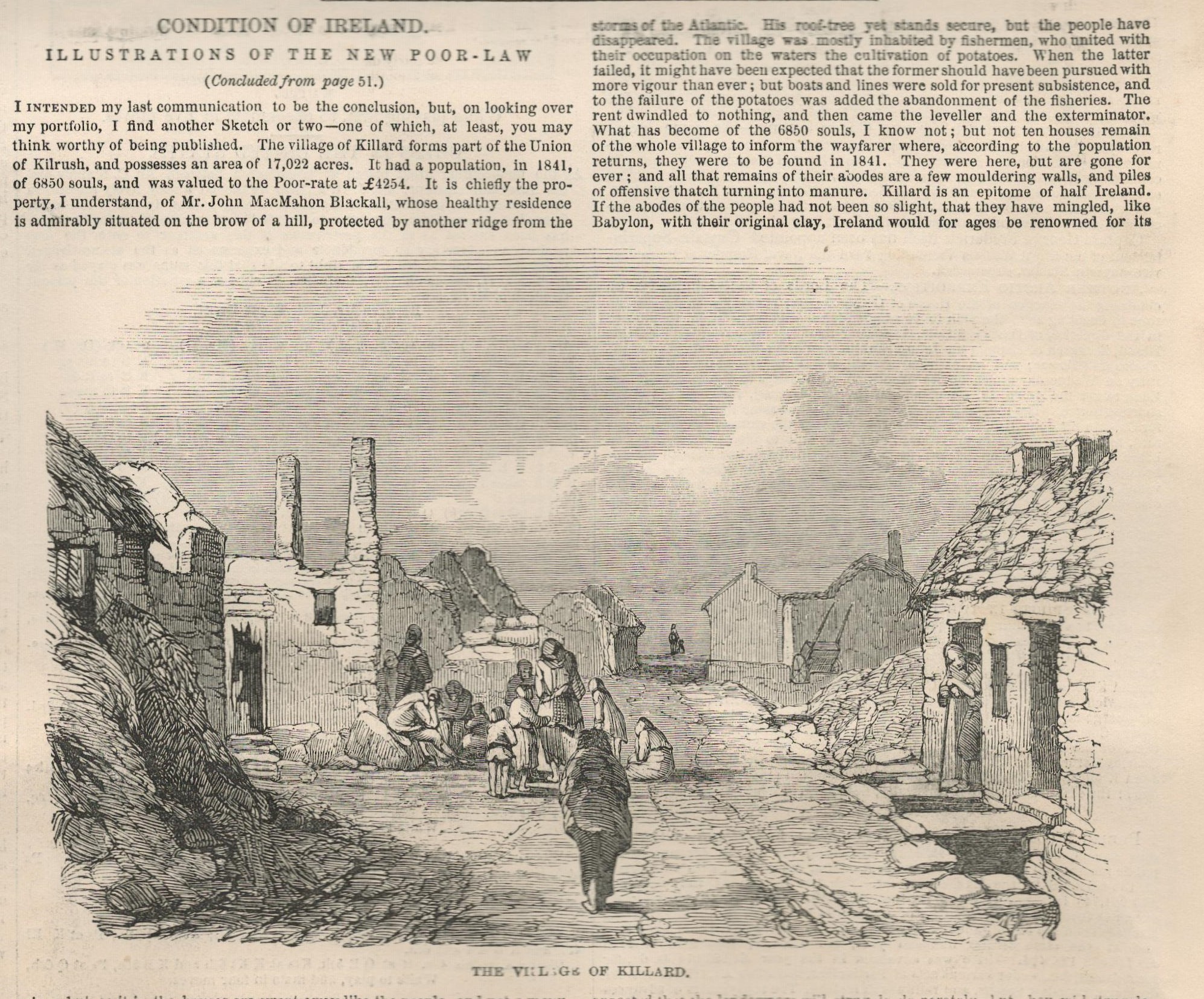 Irish Famine 1850 The Village Of Killard Union Of Kilrush Co Clare. - Image 2 of 3