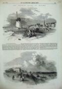 Antique Wood Engraved Print Lancashire Coast Southport & Lytham