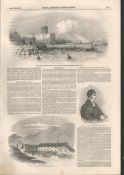 Carrickfergus Castle Belfast Antique 1849 Newspaper