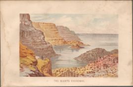 Chromolithographed Antique 1871 The Giants Causeway.