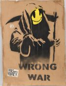 Banksy Original Art """"Wrong War"""" Placard