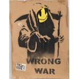 Banksy Original Art """"Wrong War"""" Placard