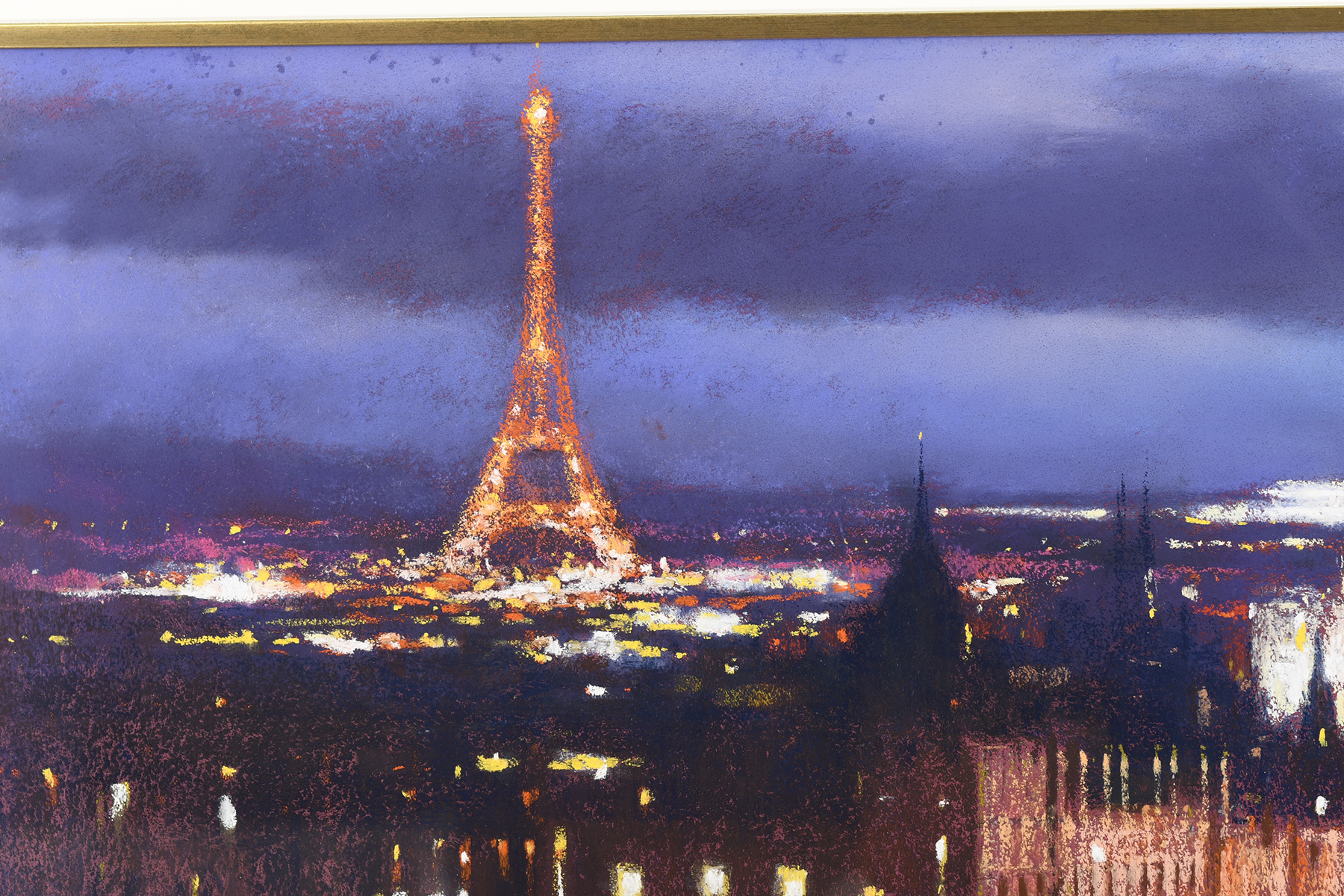 Original Tony Rome Large Pastel Painting """"Paris at Night"""". - Image 7 of 9