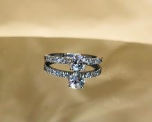 Beautiful Natural 0.90 Carat Diamond Ring With 18k White Gold