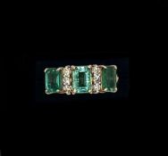 Beautiful 2.20 Carat Natural Emerald Ring With Natural Diamonds And 18k Gold