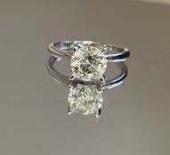 Beautiful 1.58ct Natural Solitaire Diamond Ring With 18k White Gold