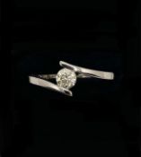Beautiful Natural 0.45 CT S1 Diamond Ring With 18k Gold