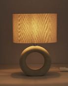 Title: (44/10B) Lot RRP £120. 2x Concrete Donut Lamp RRP £25. 2x Light Wood Cylinder Lamp RRP £9