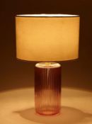 Title: (3/10G) Lot RRP £90. 7x Ribbed Pink Glass Table Lamp RRP £15 Each. (All Units Appear As