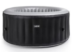 (22/Mez) RRP £455. Wave Atlantic 4 Person Hot Tub Solid Black With Pump. (Unchecked Direct Wareho...