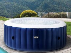 (3/Mez) RRP £520. Wave Atlantic Plus 6 Person Hot Tub Solid Blue With Pump. (Unchecked Direct War...