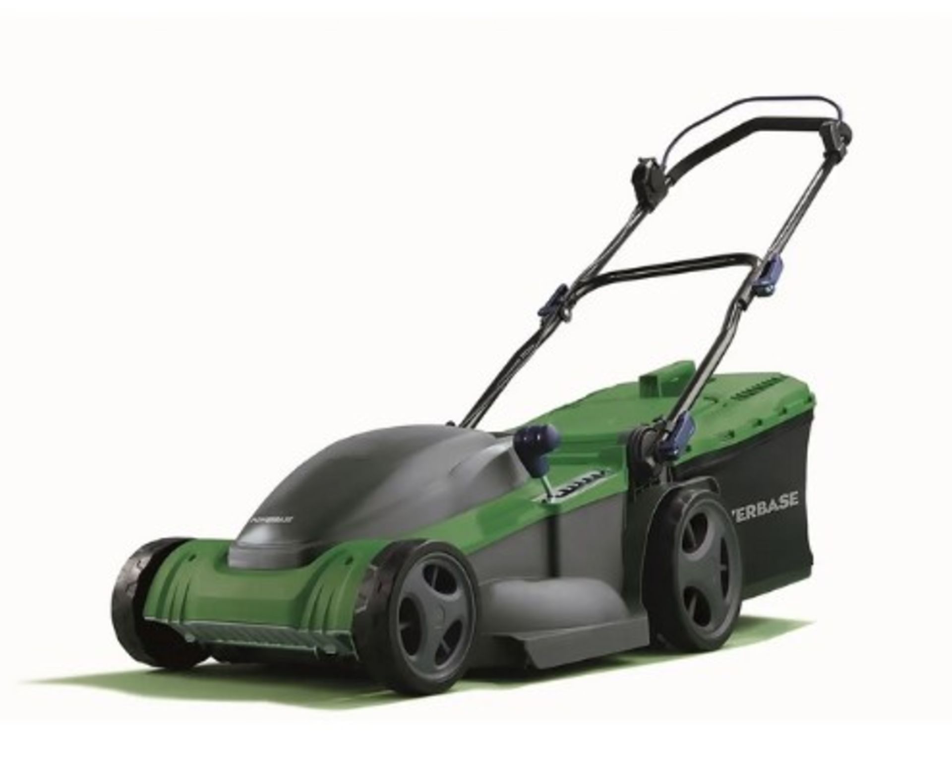 (102/Mez) RRP £129. Powerbase 41cm 1800W Electric Rotary Lawn Mower.