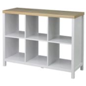 (72/Mez) RRP £80. Living Elements Clever Cube 2x3 Cube Storage Unit With Legs Oak / White Matt Fi...