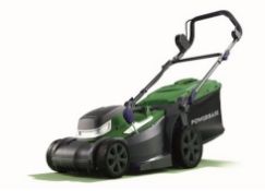 (40/Mez) RRP £189. Powerbase 34cm 40v Cordless Lawn Mower. (2X battery, 1x Dual Charger)