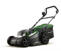 (110/Mez) RRP £249. Powerbase 40V Cordless Lawnmower 40cm. (2x Batteries & 1x Dual Charger Seen I...