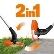 (106/Mez) RRP £240. Worx WG927E Cordless 40V 34cm Mower & 25cm 2-In-1 Grass Trimmer / Edger. (Mo...