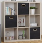 (70/Mez) RRP £65. Living Elements Clever Cube 3x3 Cube Storage Unit Sanoma Oak Finish. (W1110x H1...