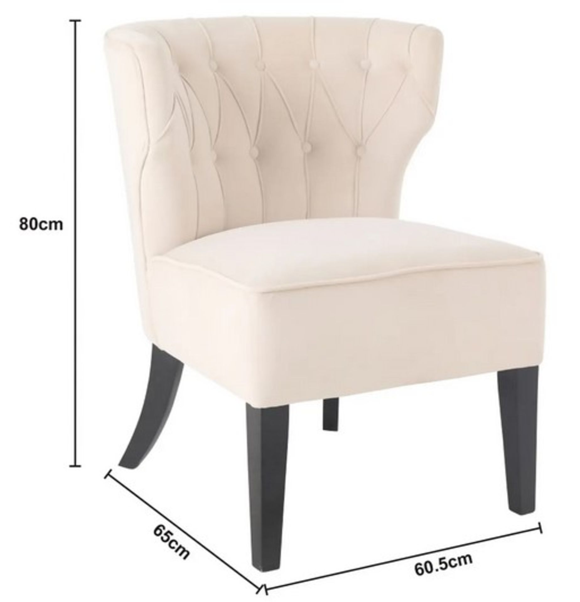 (63/Mez) RRP £145. Sadie Velvet Occasional Chair Ivory. Button Backrest, Piped Edge Detailing. Ac... - Image 6 of 7