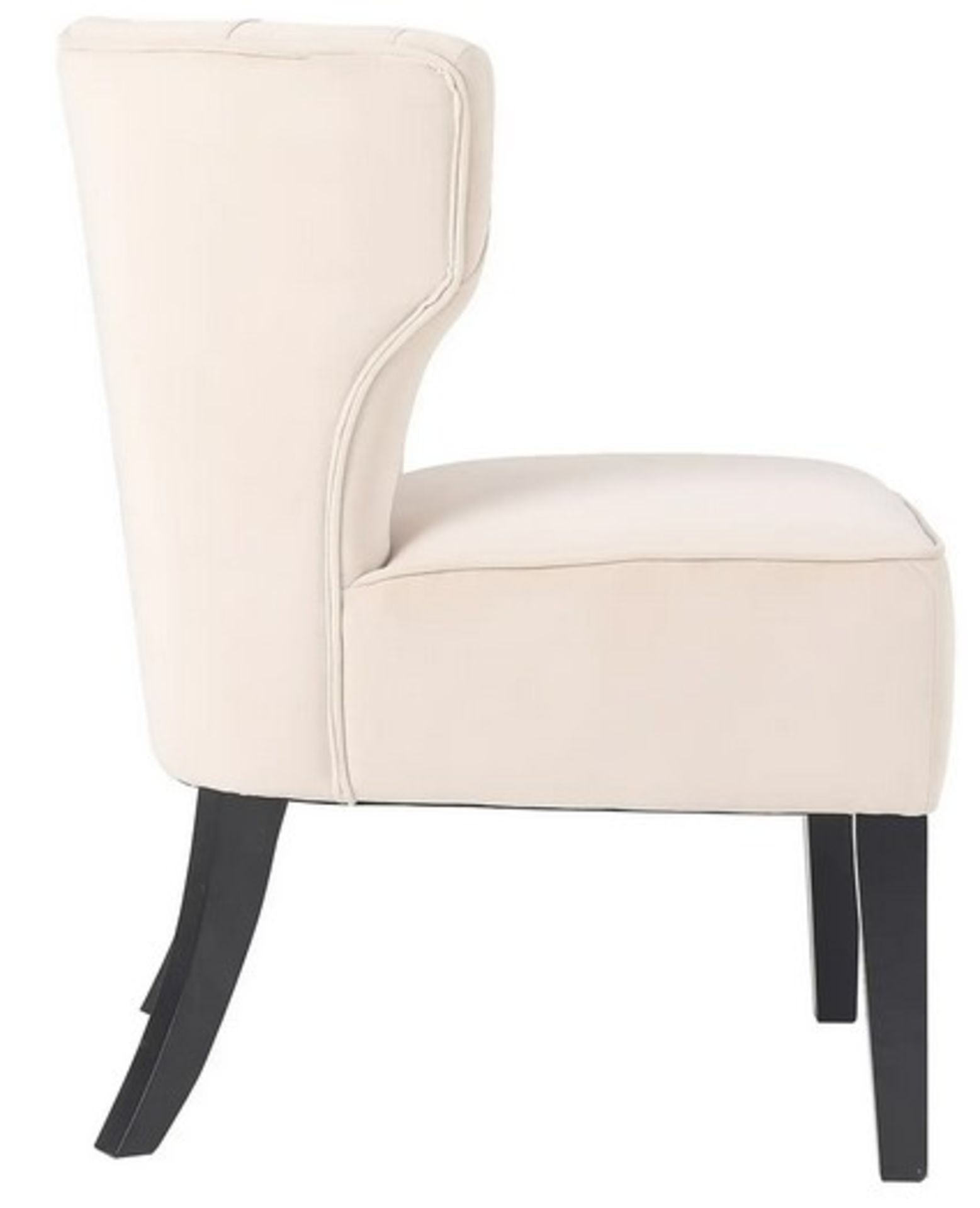 (63/Mez) RRP £145. Sadie Velvet Occasional Chair Ivory. Button Backrest, Piped Edge Detailing. Ac... - Image 3 of 7