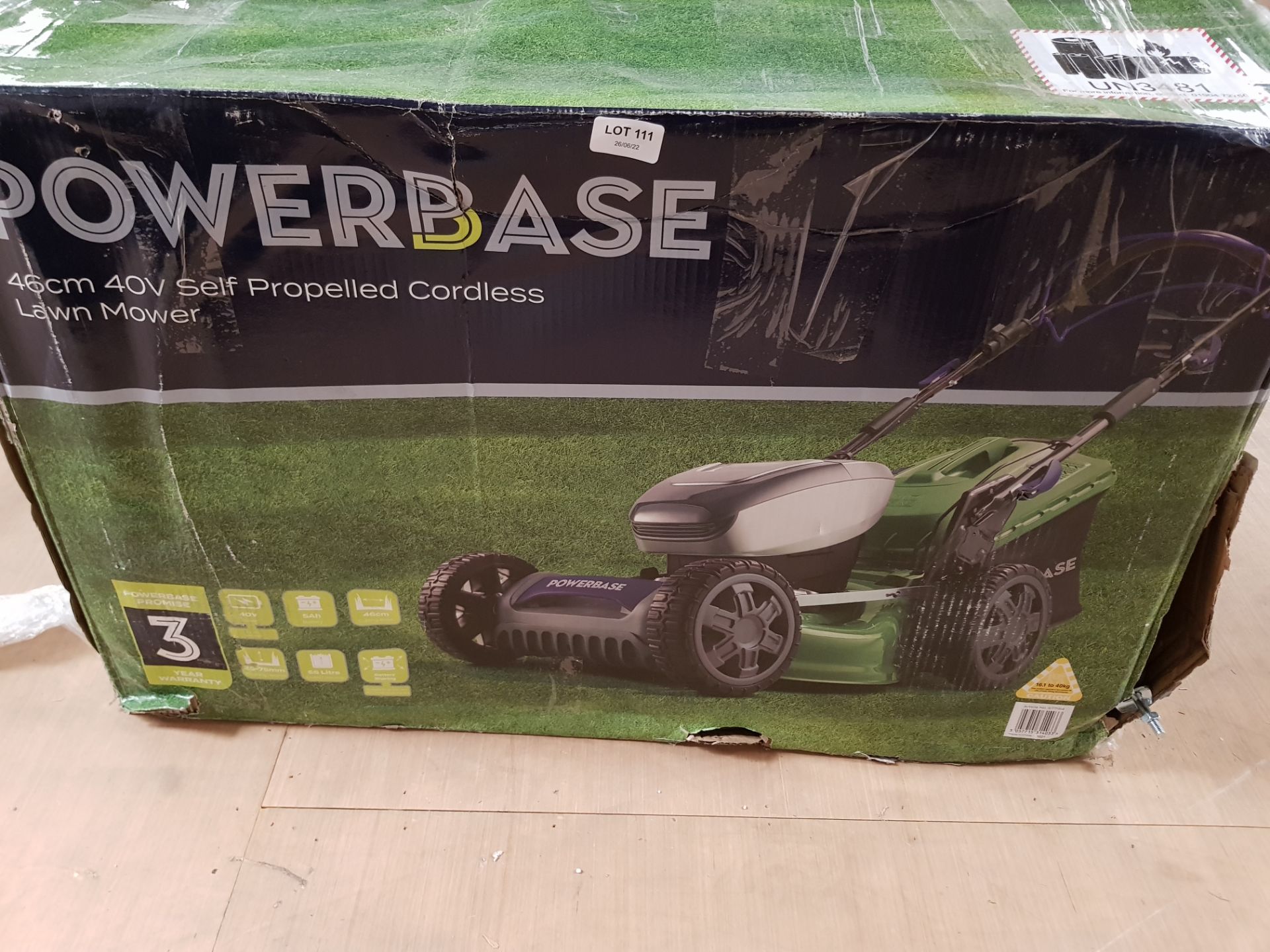 (111/Mez) RRP £349. Powerbase 40V Cordless Lawnmower 46cm. (2x Batteries & 1x Dual Charger Seen I... - Image 2 of 3