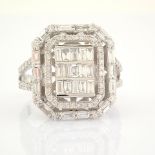 Certificated 14K White Gold Diamond Ring / Total 1.24 ct
