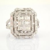 Certificated 14K White Gold Diamond Ring / Total 1.24 ct