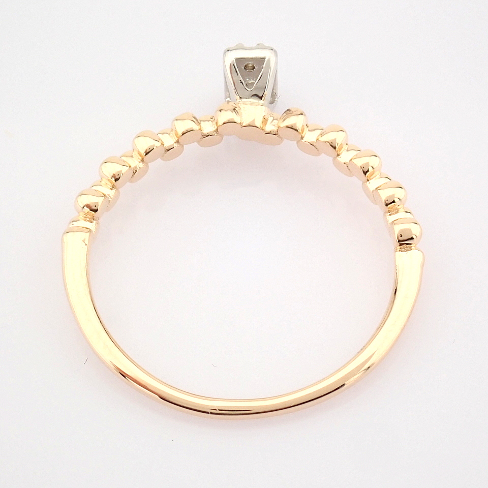 Certificated 14K Rose/Pink Gold Diamond Ring / Total 0.05 ct - Image 9 of 9