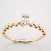 Certificated 14K Rose/Pink Gold Diamond Ring / Total 0.05 ct