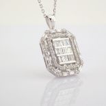 Certificated 14K White Gold Diamond Necklace / Total 1.07 ct