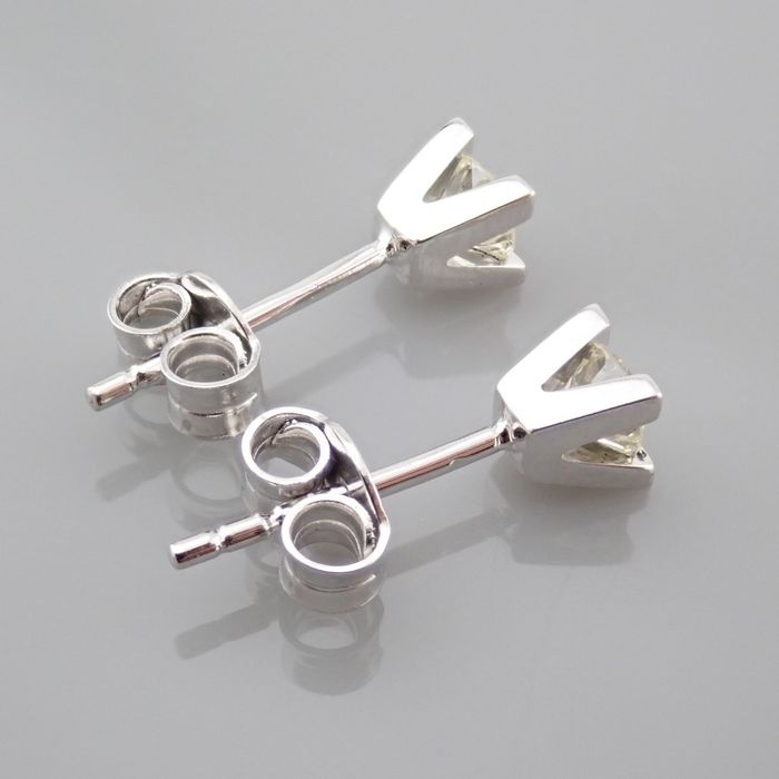 Certificated 18K White Gold Diamond Earring / Total 0.37 ct - Image 2 of 9