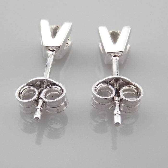 Certificated 18K White Gold Diamond Earring / Total 0.37 ct - Image 3 of 9