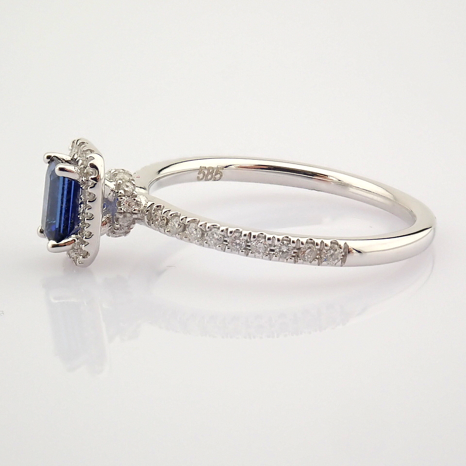 Certificated 14K White Gold Diamond & Sapphire Ring / Total 0.63 ct - Image 6 of 9