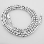 Certificated 14K White Gold Diamond Necklace / Total 3.3 ct