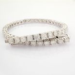 IDL Certificated 18K White Gold Diamond Bracelet (Total 5.3 ct Stone)