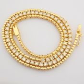 Certificated 14K Yellow Gold Diamond Necklace / Total 3.2 ct