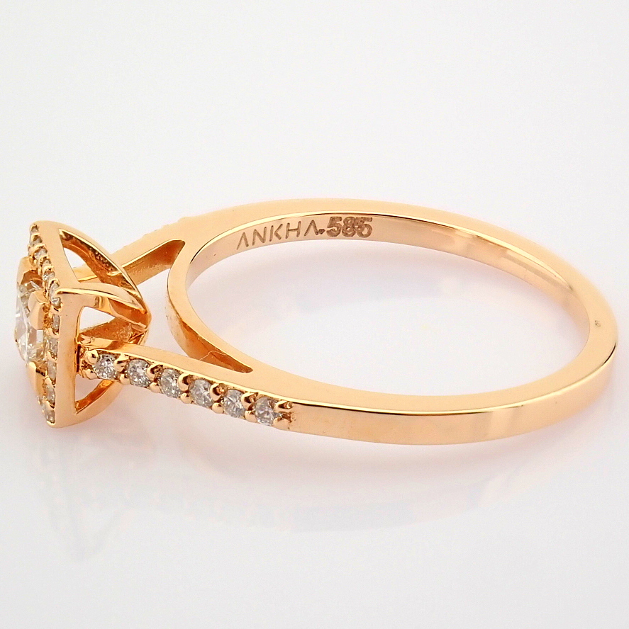 Certificated 14K Yellow and Rose Gold Diamond Ring / Total 0.27 ct - Image 2 of 6