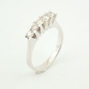 Certificated 14K White Gold Diamond Ring / Total 0.55 ct