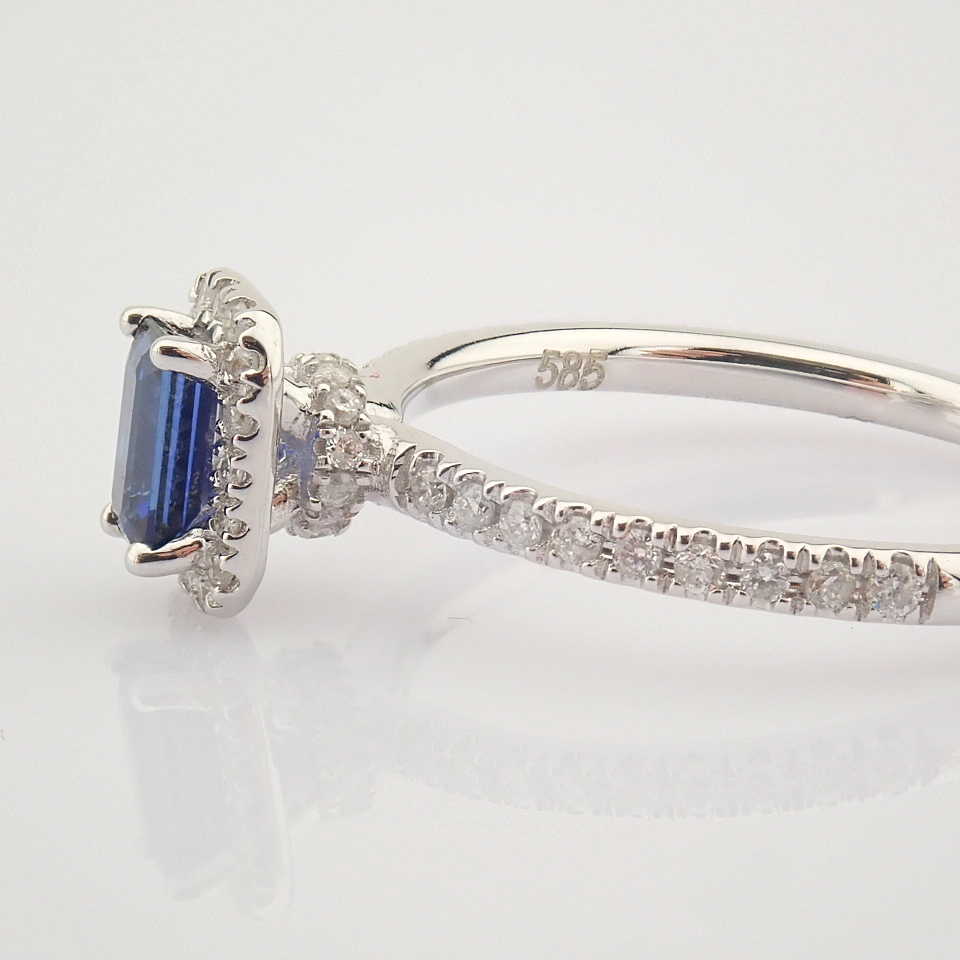 Certificated 14K White Gold Diamond & Sapphire Ring / Total 0.63 ct - Image 5 of 9