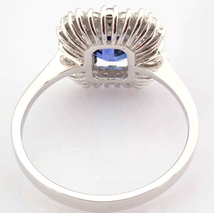 Certificated 14K White Gold Diamond & Sapphire Ring / Total 1.29 ct - Image 7 of 7