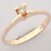 Certificated 14K Rose/Pink Gold Diamond Solitaire Ring / Total 0.1 ct