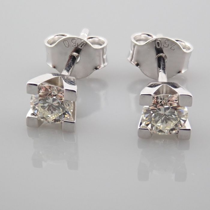 Certificated 18K White Gold Diamond Earring / Total 0.37 ct - Image 6 of 9